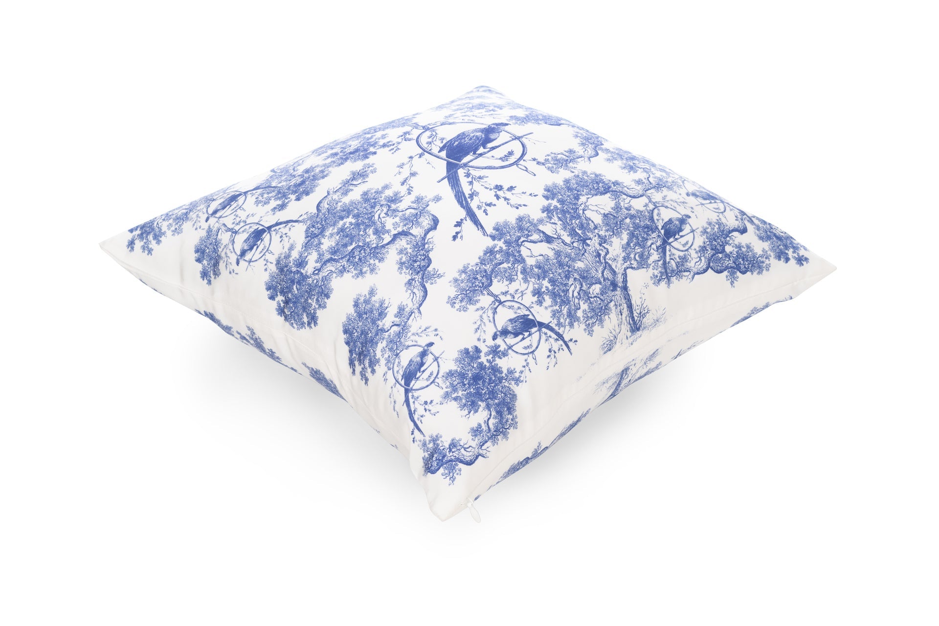 Toile de Jouy silk cushion ''Castlebird'' - House of Castlebird Rose