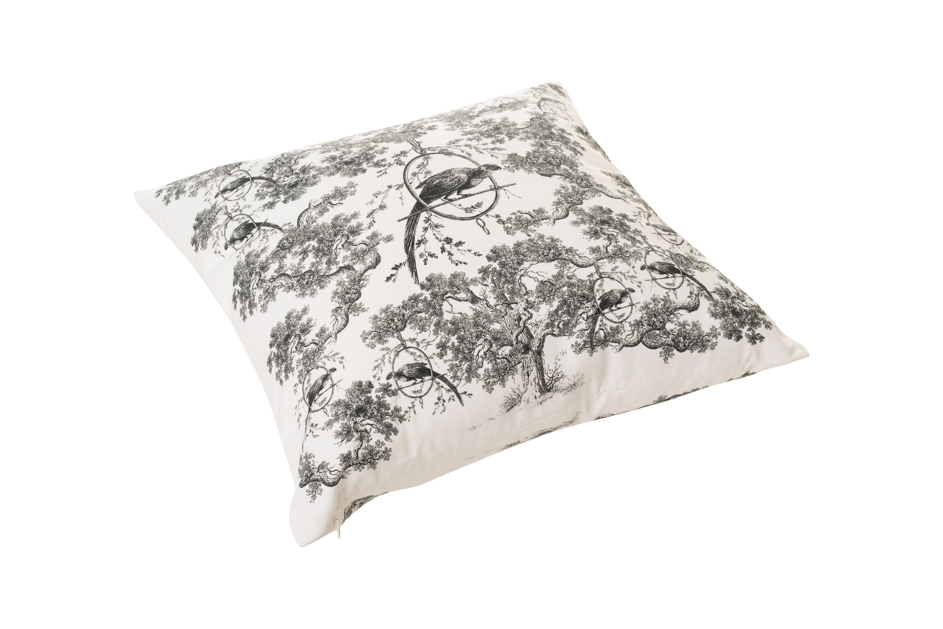 Toile de Jouy cushion cover in black and white - House of Castlebird Rose