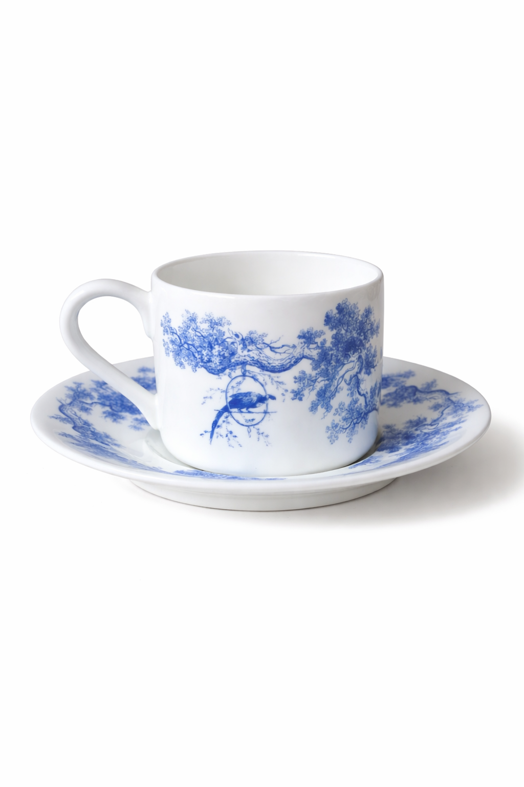 TOILE DE JOUY CUP AND SAUCER ''Castlebird''