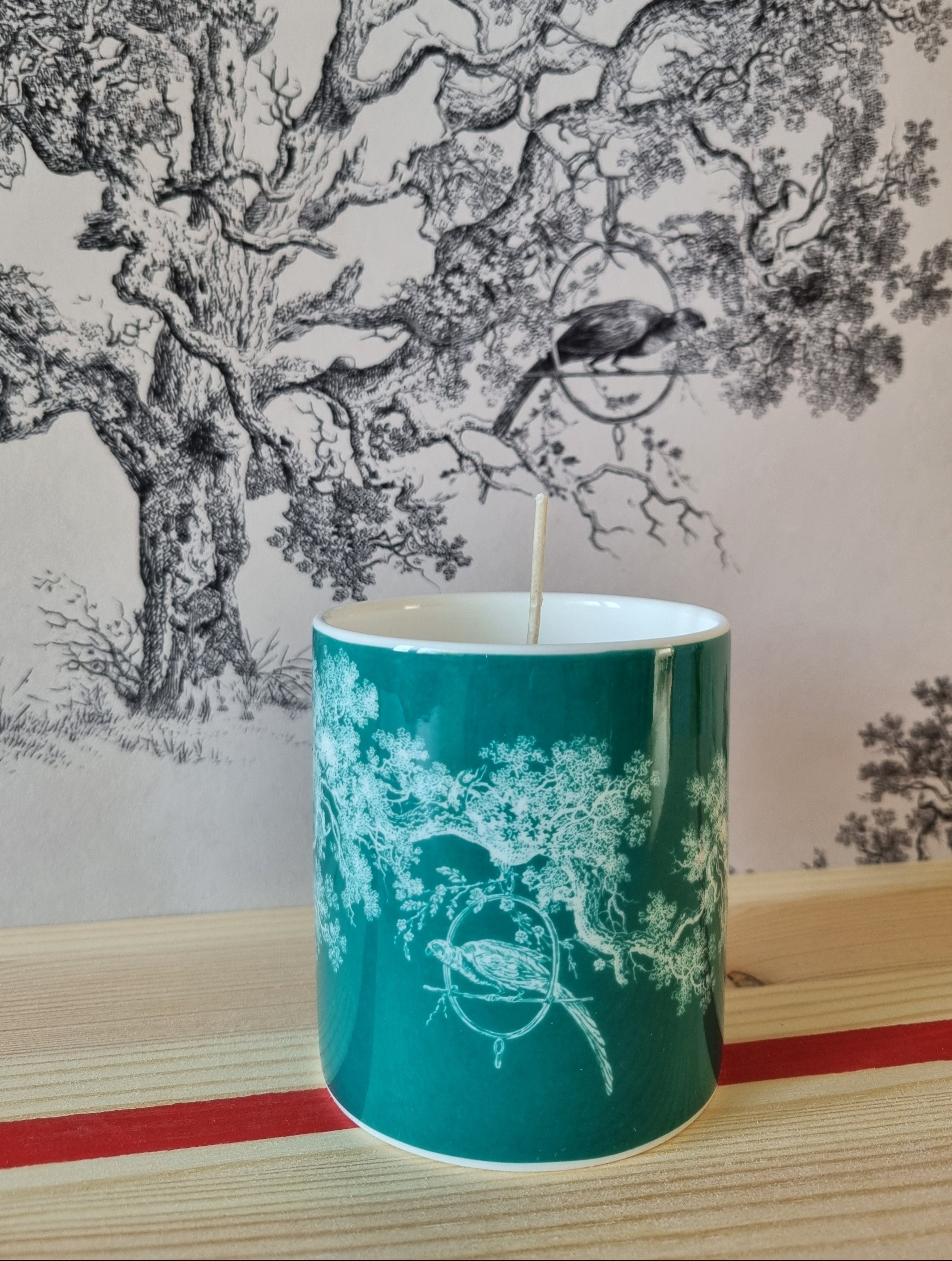 Porcelain Candle in Blue Green