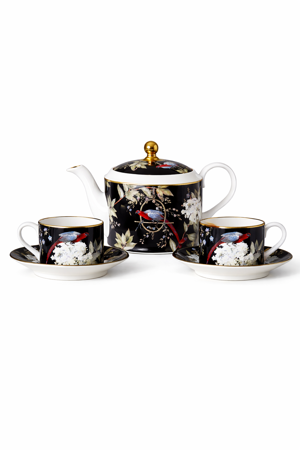 TEA-FOR-TWO  SET "ORIENT" IN BLACK