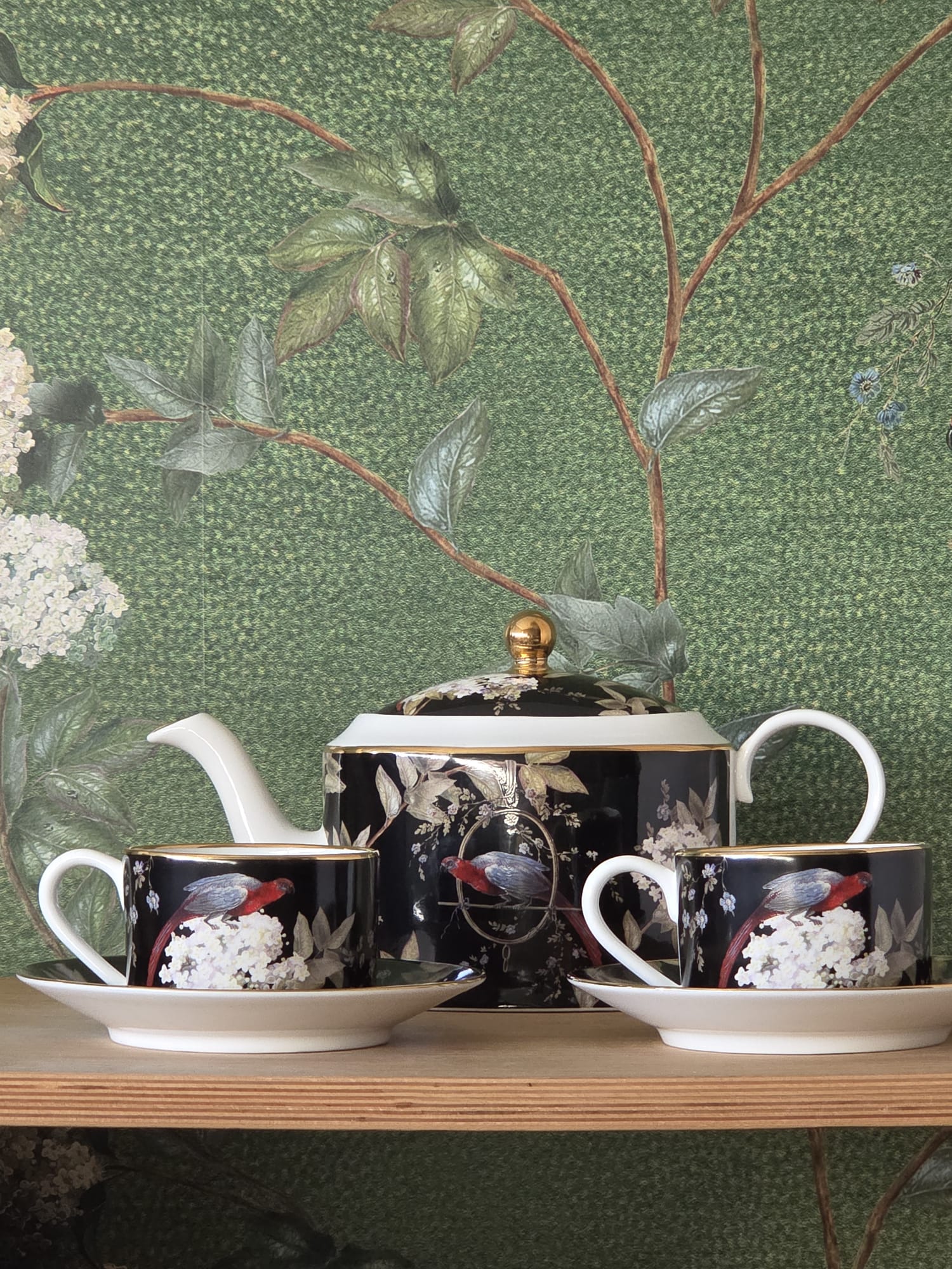 TEA-FOR-TWO  SET "ORIENT" IN BLACK
